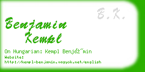 benjamin kempl business card